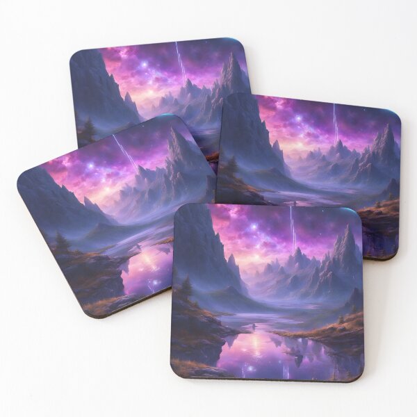 Item preview, River Runs Through Valley Under Magical Night Sky designed and sold by Fanta-sticky.