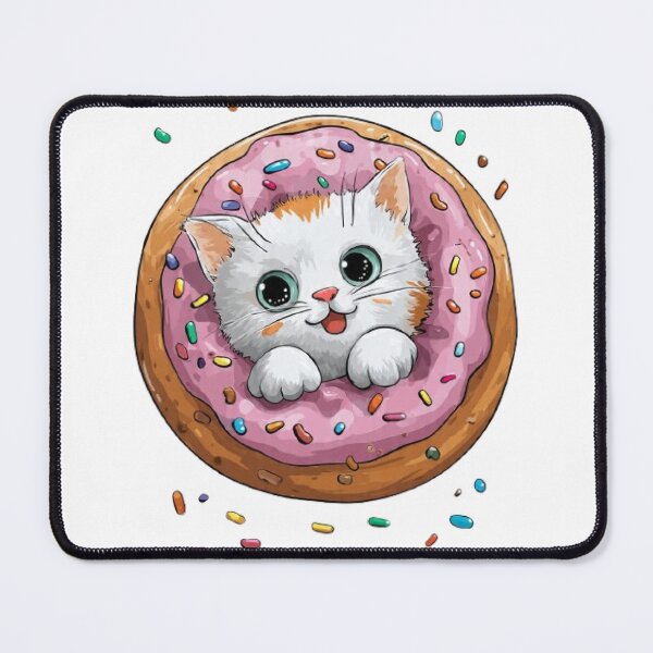 Item preview, Cute Kitten Peeking from Sprinkle Donut designed and sold by Moody Vibes Studio.
