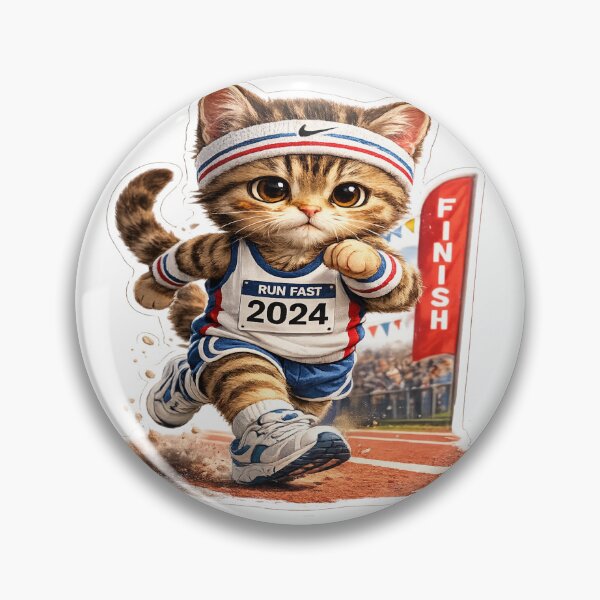 Item preview, Race Day Cat – Never Stop Running Sticker designed and sold by Genzfirevibes.