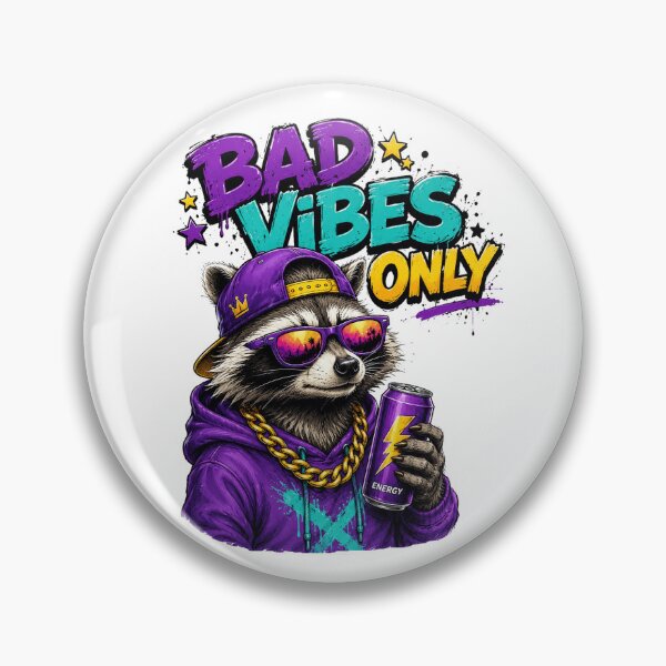 Item preview, Funny Gangster Raccoon Bad Vibes Only Graphic Tee designed and sold by the-dovlat.