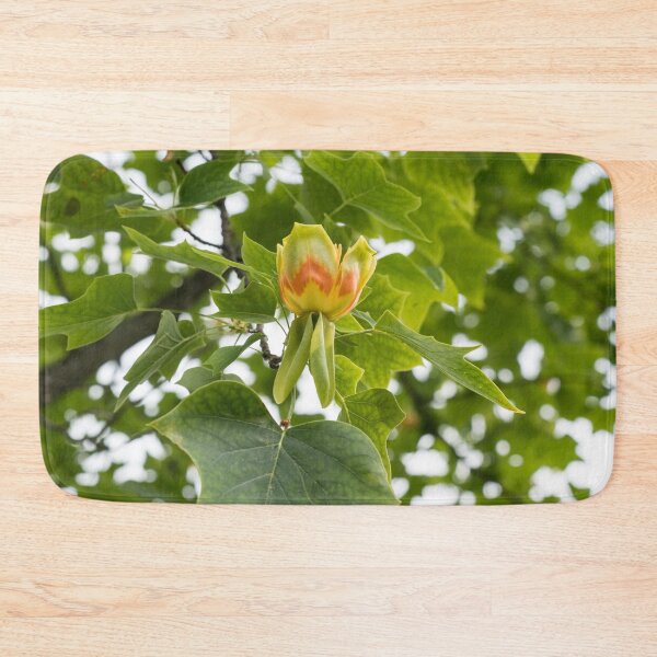 Item preview, Distinct Yellow Orange Tulip Tree Blossom in Lush Green Canopy designed and sold by Georgia Mizuleva.