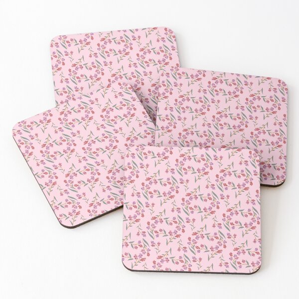 Item preview, Pastel Pink Ditsy Floral Fabric - Sweet Lilac and Red Wildflower designed and sold by LyoniHERA.