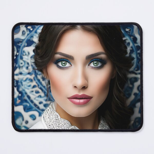 Item preview, Porcelain Beauty: Intricate Blue Ceramic Portrait designed and sold by ToxicInkArt.