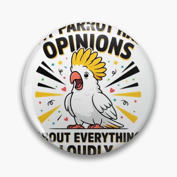 Item preview, My Parrot Has Opinions - Loud Cockatoo Humor T-Shirt designed and sold by Midnight Ink Studio.