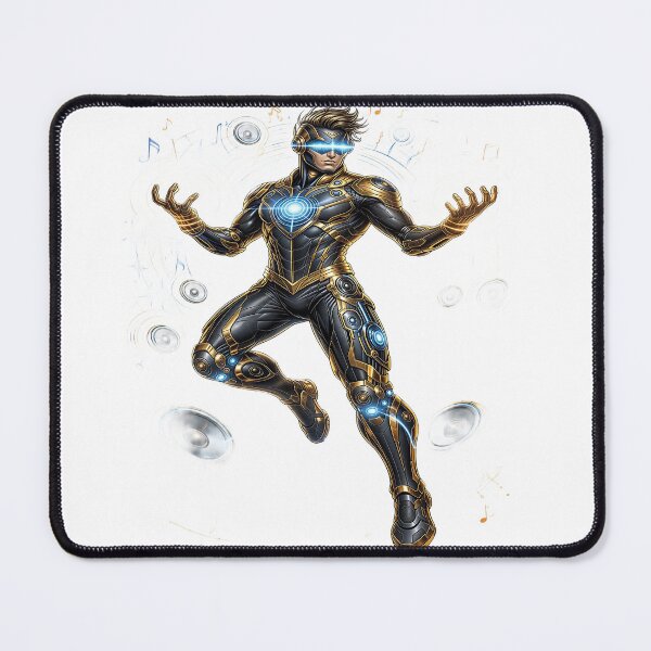Item preview, Cyber Soundwave Guardian – Futuristic Music Warrior Illustration designed and sold by Artisan Finds Online.
