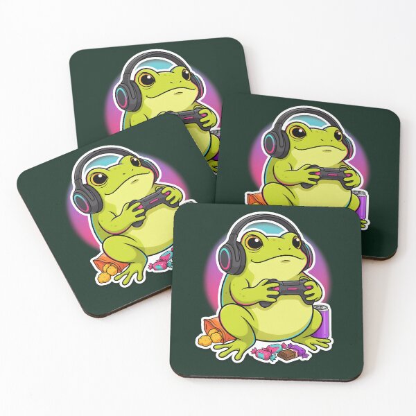 Item preview, Cute Gamer Frog with Headphones and Controller | Cozy Gaming Vibes designed and sold by PatsiRose.