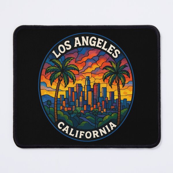 Item preview, Los Angeles California USA Stained Glass Travel designed and sold by TomFrontierArt.