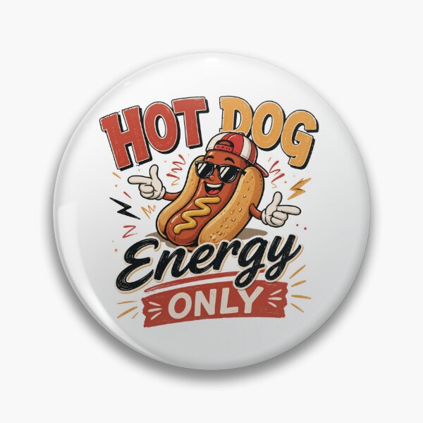 Item preview, Hot Dog Energy Only Funny Sticker – Cute Cartoon Hot Dog Lover Design designed and sold by Artimax-Studio.