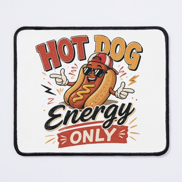 Item preview, Hot Dog Energy Only Funny Sticker – Cute Cartoon Hot Dog Lover Design designed and sold by Artimax-Studio.