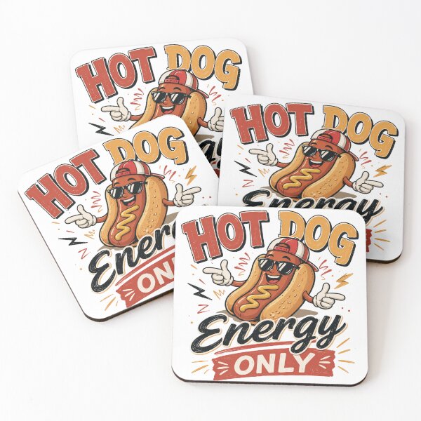 Item preview, Hot Dog Energy Only Funny Sticker – Cute Cartoon Hot Dog Lover Design designed and sold by Artimax-Studio.