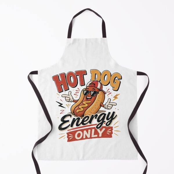 Item preview, Hot Dog Energy Only Funny Sticker – Cute Cartoon Hot Dog Lover Design designed and sold by Artimax-Studio.