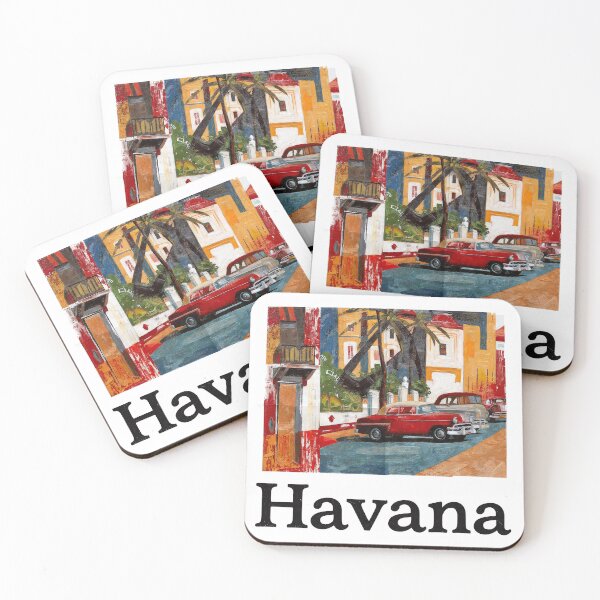 Item preview, Havana – Vintage Painted Travel Art Print | Cuba Classic Car Poster designed and sold by OzzFrequency.