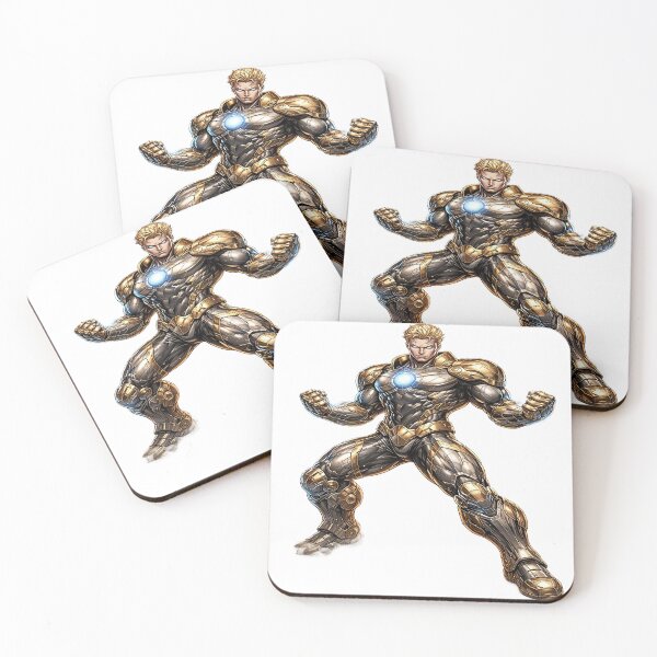 Item preview, Titanium Vanguard – Futuristic Armored Superhero Illustration designed and sold by Artisan Finds Online.