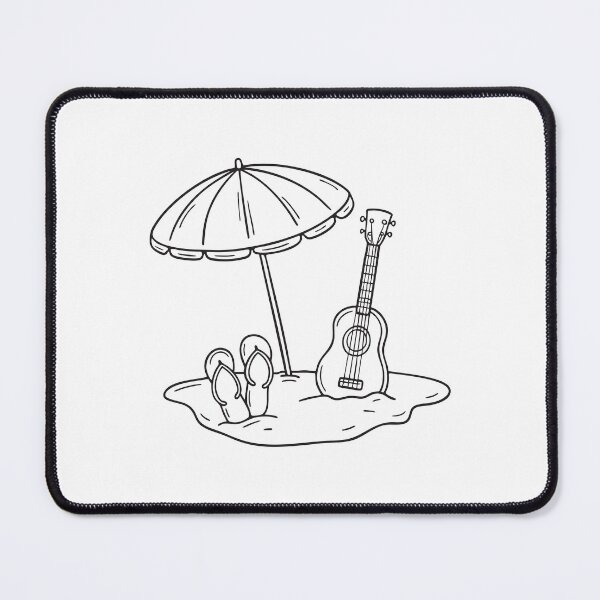 Item preview, Ukulele Beside Flip Flops Under Umbrella designed and sold by rasagamastore.