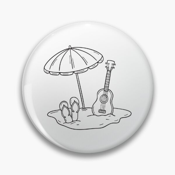Item preview, Ukulele Beside Flip Flops Under Umbrella designed and sold by rasagamastore.