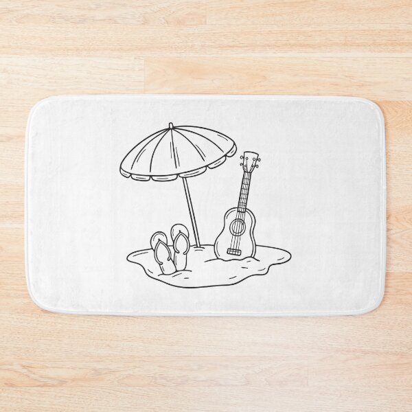 Item preview, Ukulele Beside Flip Flops Under Umbrella designed and sold by rasagamastore.
