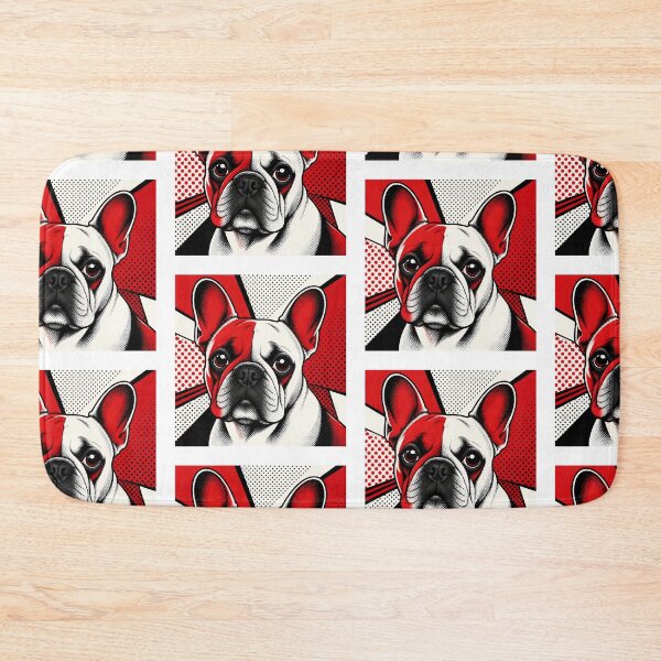 Item preview, French Bulldog Pop Art Print – Bold Red Black White Frenchie Portrait, Graphic Dog Art designed and sold by DonnaByPT.