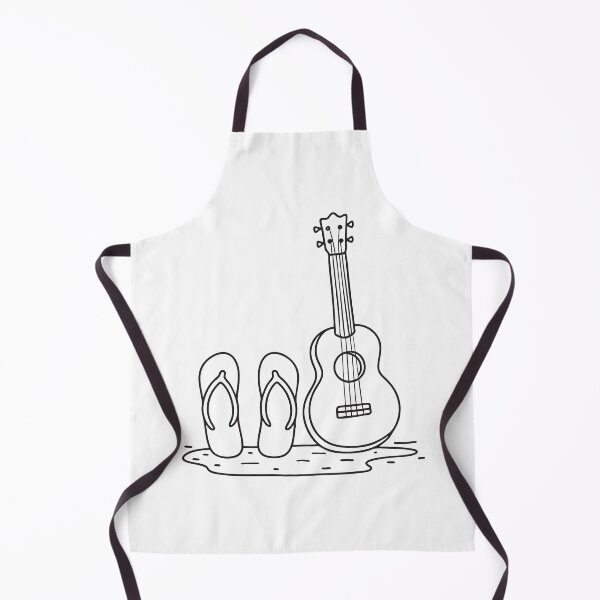 Item preview, Ukulele on Sand Beside Flip Flops designed and sold by rasagamastore.