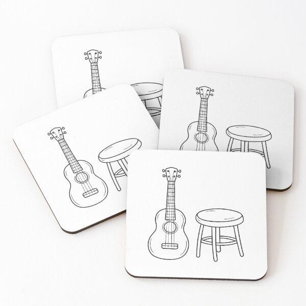 Item preview, Ukulele Beside Stool in Cozy Corner designed and sold by rasagamastore.