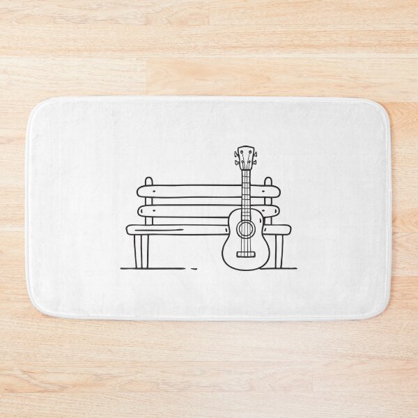 Item preview, Ukulele Resting Against Wooden Bench designed and sold by rasagamastore.