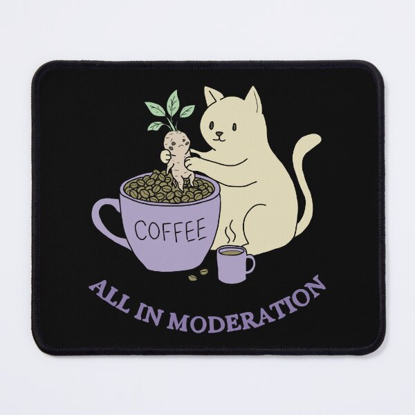 Item preview, Coffee Cat and Mandrake Folk Art Illustration designed and sold by LeshanArt.