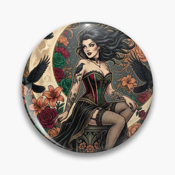 Item preview, Gothic Lady on Crescent Moon designed and sold by Jessielee72.