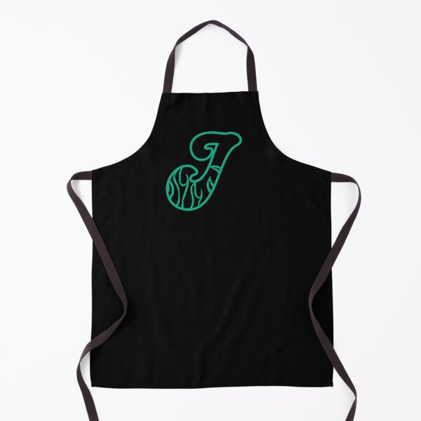 Item preview, Groovy Retro Teal Fiery Letter J Monogram designed and sold by CamilasPrints.
