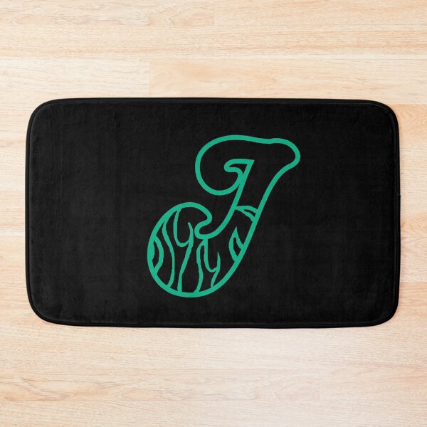 Item preview, Groovy Retro Teal Fiery Letter J Monogram designed and sold by CamilasPrints.