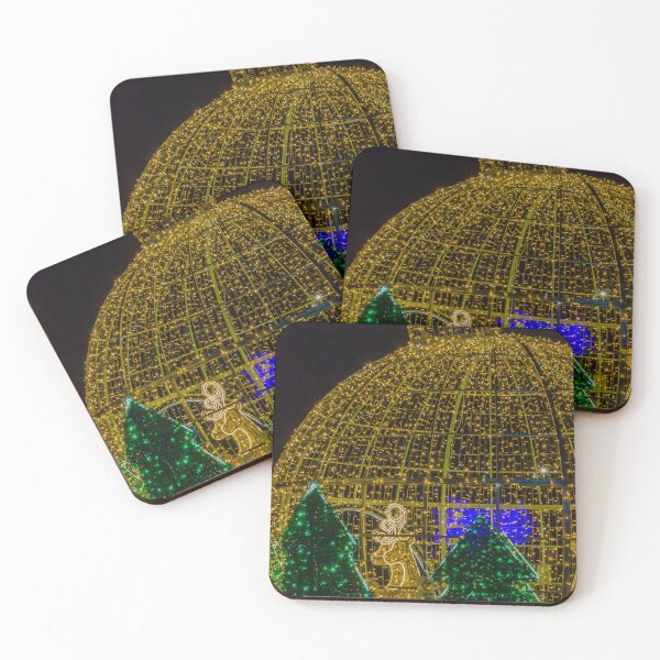 Item preview, Giant Christmas Ornament Light Installation With Illuminated Trees And Festive Holiday Decorations At Night designed and sold by Nmallia.