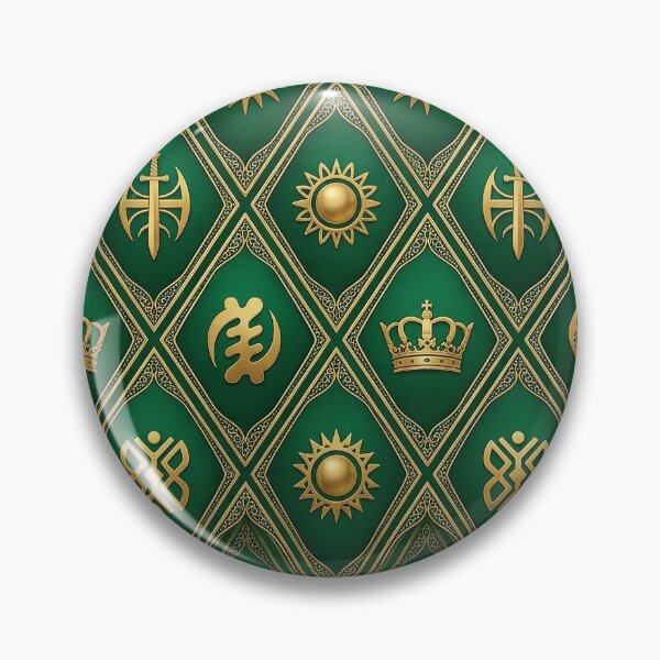 Item preview, Luxury African Royal Pattern | Emerald Gold Tribal Geometric Design designed and sold by BloomyBCrafts.