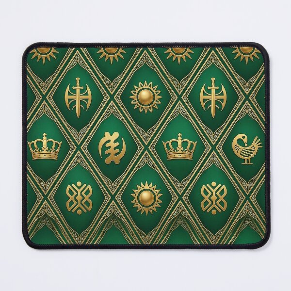 Item preview, Luxury African Royal Pattern | Emerald Gold Tribal Geometric Design designed and sold by BloomyBCrafts.
