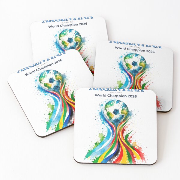 Item preview, Argentina 2026 World Cup Champion Watercolor Football Art designed and sold by EMC Store.