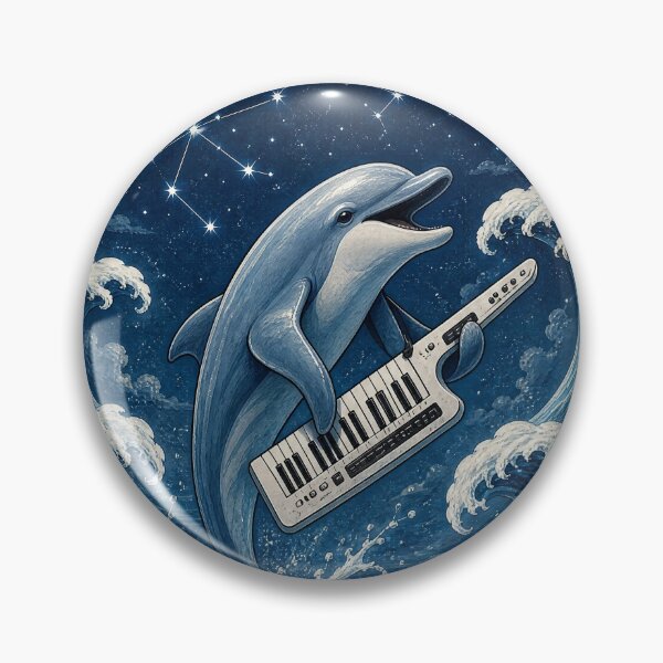 Item preview, Dolphin Playing Keyboard Ocean Art designed and sold by VibePrints101.