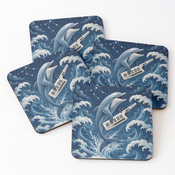 Item preview, Dolphin Playing Keyboard Ocean Art designed and sold by VibePrints101.