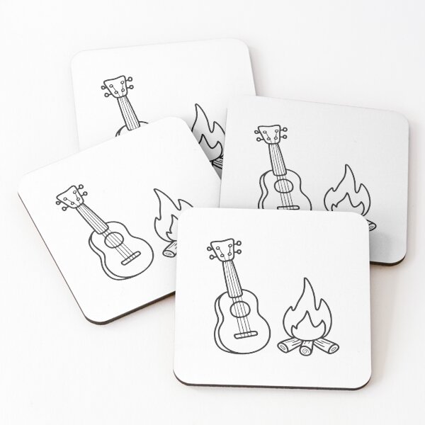 Item preview, Ukulele Near Glowing Campfire designed and sold by rasagamastore.