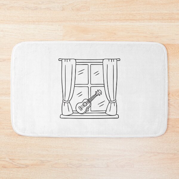 Item preview, Ukulele on Windowsill Behind Curtains designed and sold by rasagamastore.