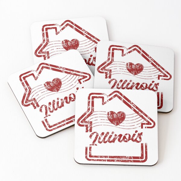 Item preview, Illinois is Home - Vintage Distressed Red Stamp designed and sold by chaaval.