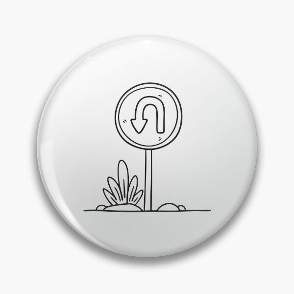 Item preview, U Turn Road Sign Beside Shrub designed and sold by rasagamastore.