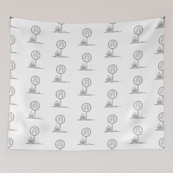 Item preview, U Turn Road Sign Beside Shrub designed and sold by rasagamastore.