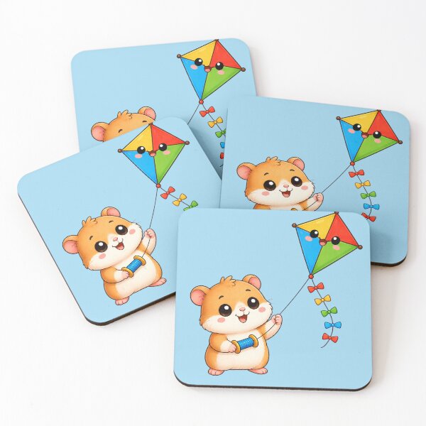 Item preview, Cute Hamster Flying Colorful Rainbow Kite Spring Design designed and sold by Seculinator.