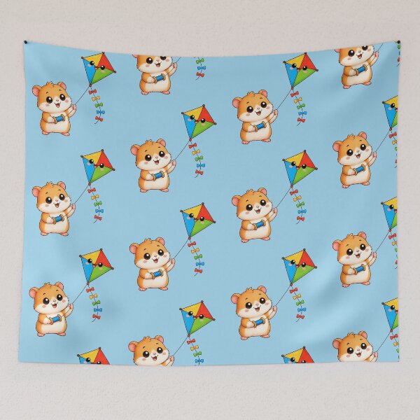 Item preview, Cute Hamster Flying Colorful Rainbow Kite Spring Design designed and sold by Seculinator.