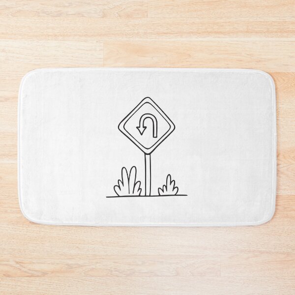 Item preview, U Turn Sign Beside Leafy Bush designed and sold by rasagamastore.