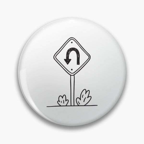 Item preview, U Turn Traffic Sign Near Bush designed and sold by rasagamastore.