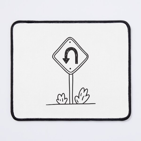 Item preview, U Turn Traffic Sign Near Bush designed and sold by rasagamastore.