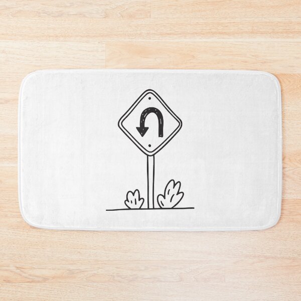 Item preview, U Turn Traffic Sign Near Bush designed and sold by rasagamastore.