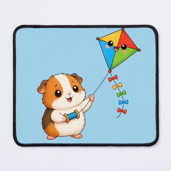 Item preview, Cute Guinea Pig Flying Colorful Kite Spring Art designed and sold by Seculinator.