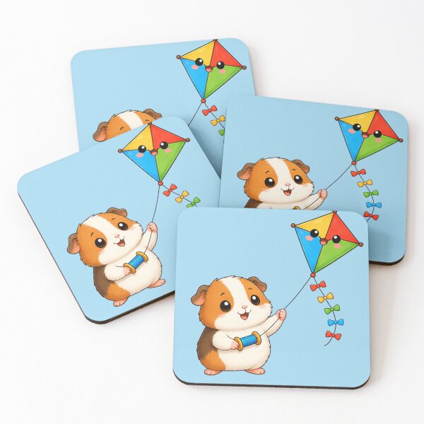 Item preview, Cute Guinea Pig Flying Colorful Kite Spring Art designed and sold by Seculinator.