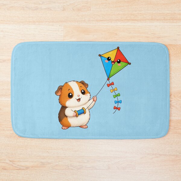 Item preview, Cute Guinea Pig Flying Colorful Kite Spring Art designed and sold by Seculinator.