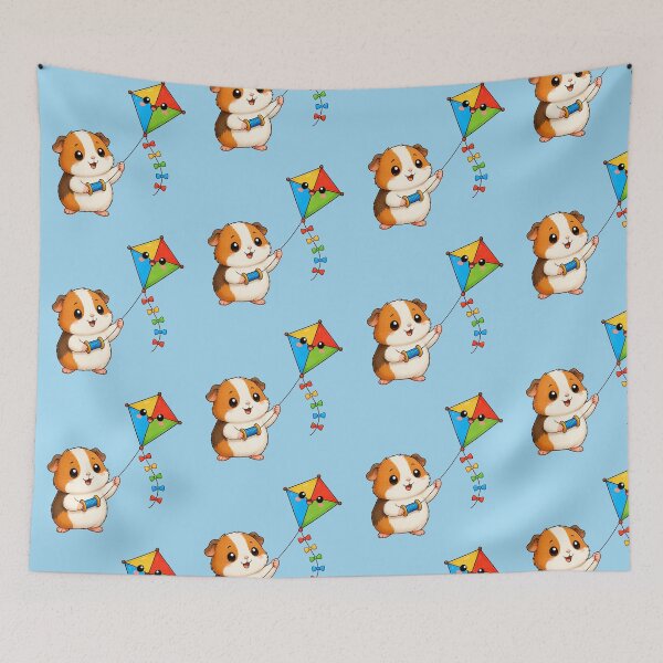 Item preview, Cute Guinea Pig Flying Colorful Kite Spring Art designed and sold by Seculinator.