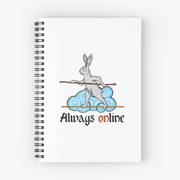 Item preview, Always Online - Weird Medieval Rabbit Tightrope Walker designed and sold by chaaval.